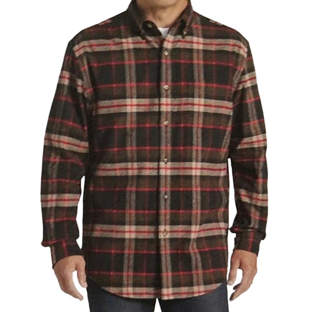 Pendlenton Mens Mason 100% Cotton Red Flannel Shirt Small